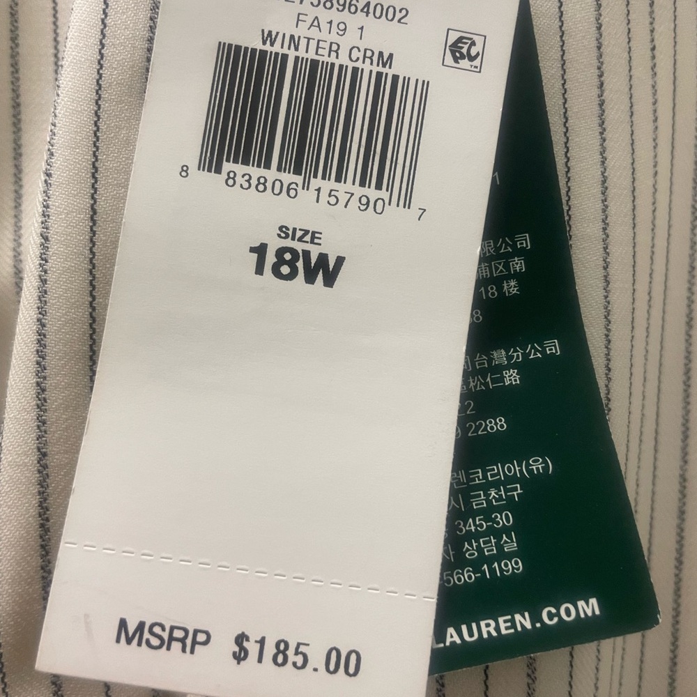 NWT Ralph Lauren Pinstripe Pants 18W - Picture 13 of 13